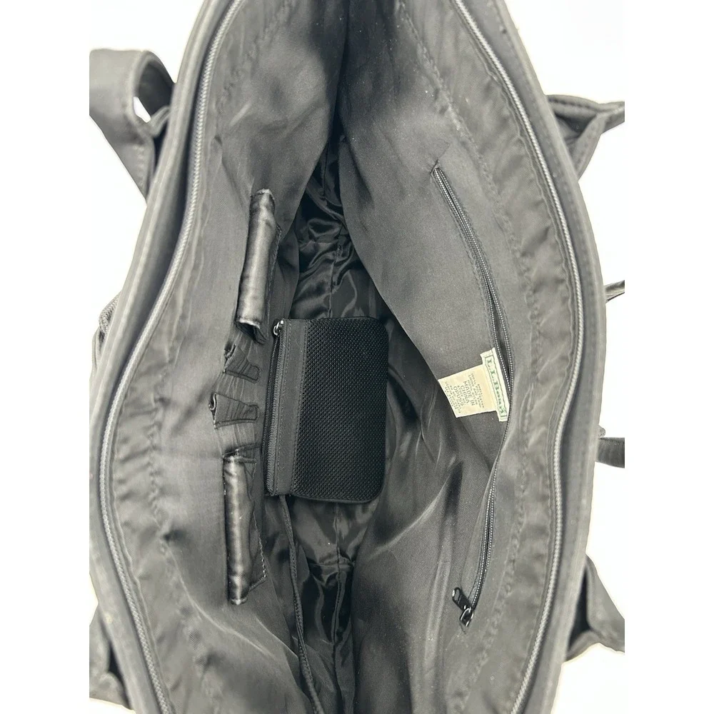 L.L.‎ Bean Large Black Computer Shoulder Tote Bag Multiple Pockets Professional